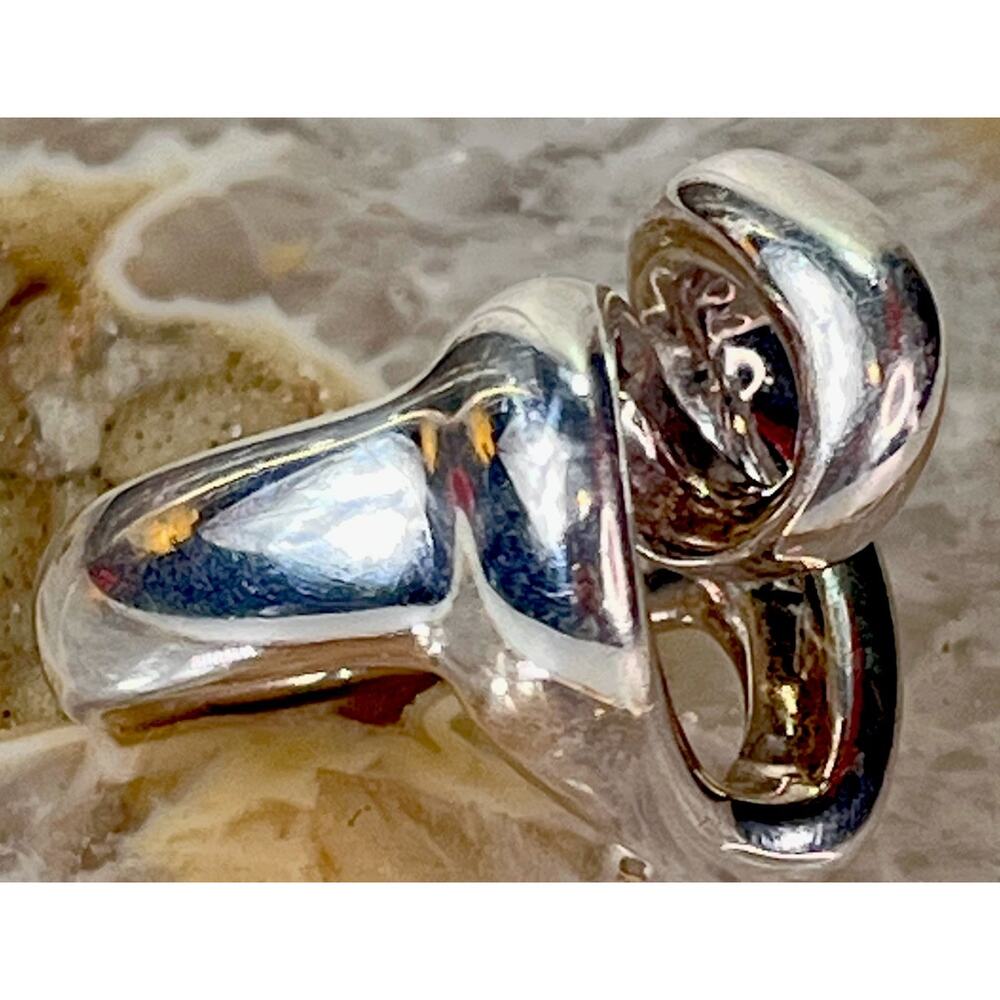 Indigo Falls 925 Sterling Electroform Heart Statement Ring Pendant Sz 7.5-8 - Picture 10 of 16